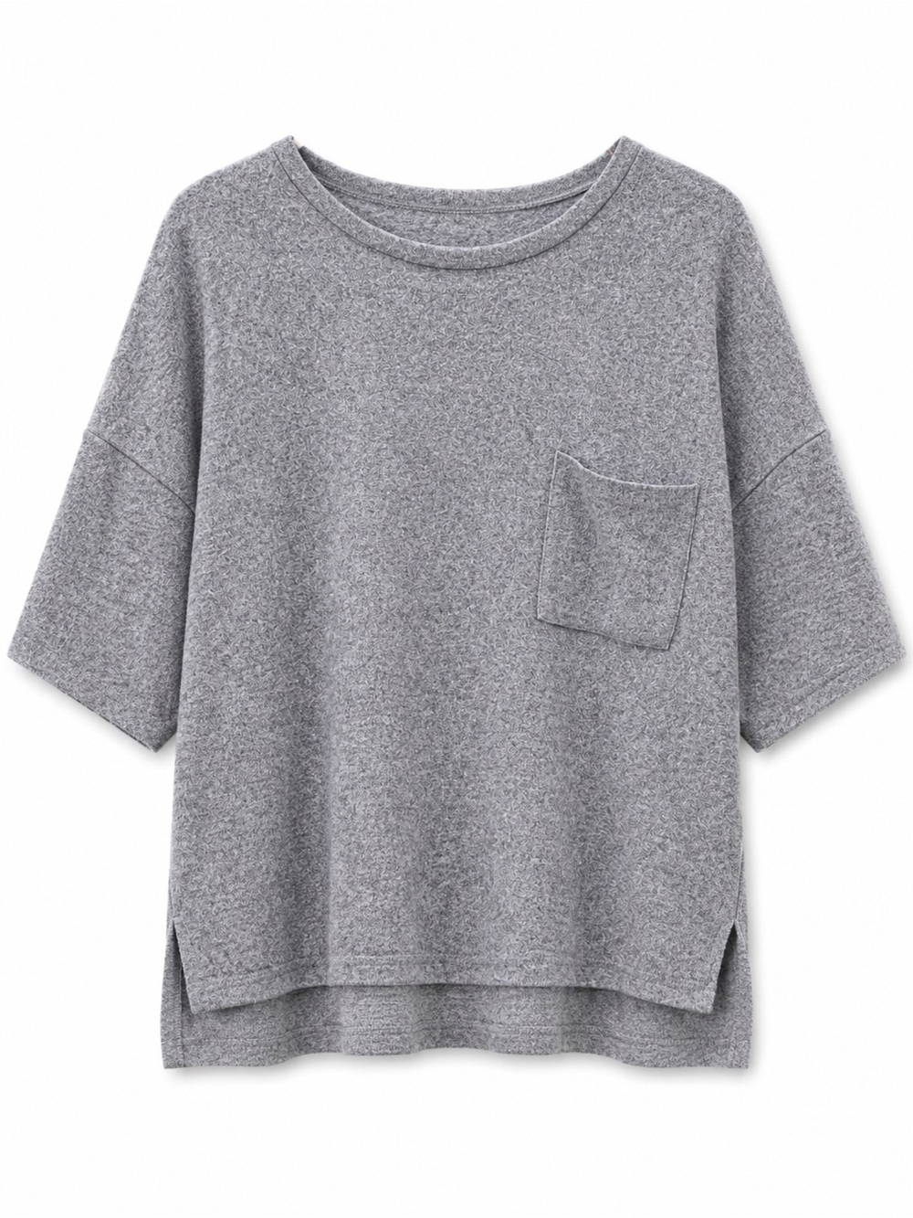 ZARA Heather Grey Oversized Soft Knit Sweater with Pocket - Size S